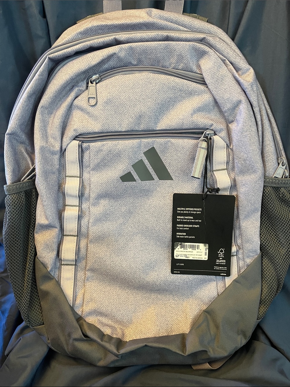 Adidas Excelerator Light Purple & Gray Backpack - Picture 1 of 10